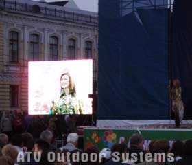 Two mobile LED screens by ATV Outdoor Systems in Tambov
