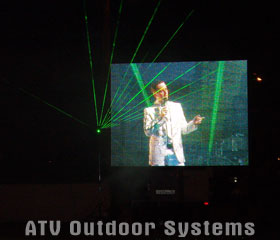 Two mobile LED screens by ATV Outdoor Systems in Tambov